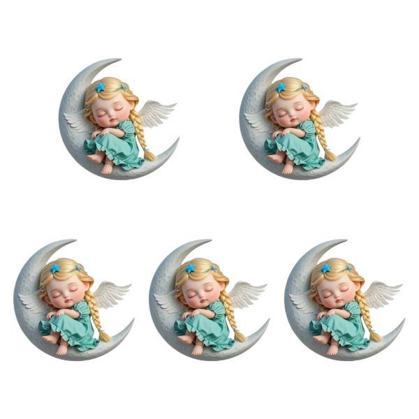 5ピース/個かわいいムーンガールの装飾品アクリルペンダントアートワークハンギングデコレーションカーバックミラーベッドルームカー用ハンギングプレート