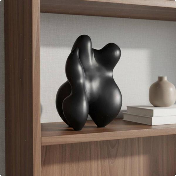 抽象彫刻 モダン置物 マットテクスチャー 彫像 手作り風 造形  インテリア小物 コンポジット素材 上質感 視覚効果 空間調和 受付カウンターに?応、応接室に?応