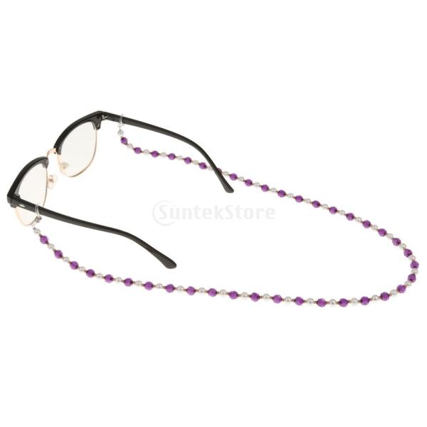 説明： シンプルでクラシックなスタイルのビーズチェーン老眼鏡とサングラスを身に着けているため便利もう一度あなたのメガネのために狩りをする必要はありません軽量で耐久性のあります材質：アクリル長さ：65センチメートルカラー：パープル パッケージ...