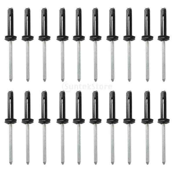 説明: 20個のアルミリベットと20個の防水Oリングアルミマンドレル付きアルミニウムボディトライグリップリベット。後ろ側が3方向に分割され、優れた保持力 3/16 "穴サイズ、取り付けに必要なリベット工具（別売）グリップ1/6"  -  1...