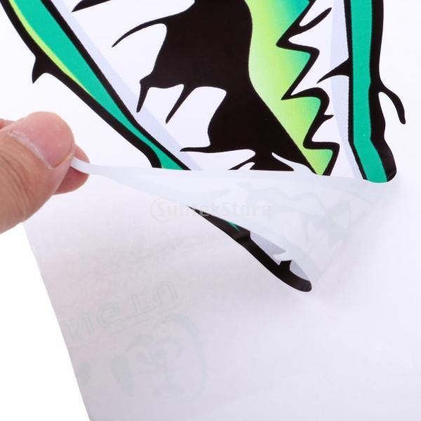 ビニール カヤック ディンギー サメ 歯 口 デカール ステッカー 装飾用 シール 防水 全3色 - 緑 /Buyee 
