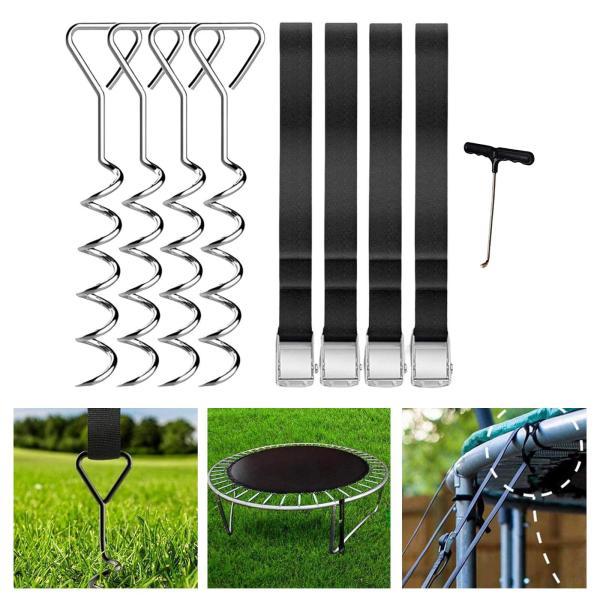 仕様:材質:亜鉛メッキ鉄パッケージに含まれるもの:4ピーストランポリンステークス4ピースベルトストラップ1ピースTフック...