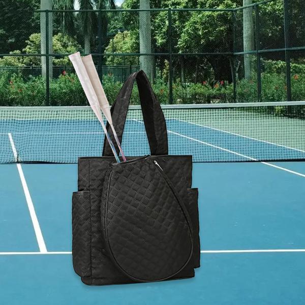 説明:[ラケットコンパートメント]: テニストートバッグには.ボール.ノートパソコン.傘.携帯電話.タオル.その他の備品を整理するためのメインコンパートメントとラケットポケットが付いています. [革新的なデザイン]: ショルダーストラップと...