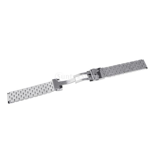 Fenteer 時計バンド メンズ ステンレス ストラップ 交換用 調節 腕時計適応 シルバー 全3サイズ - 24mm