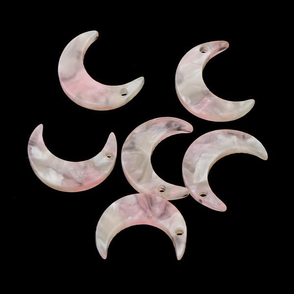 第一ネット 10個のアクリルの月の魅力のペンダントブランクスタンピングタグ14 X 17ミリメートルピンク ネックレス ペンダント Www We Job Com
