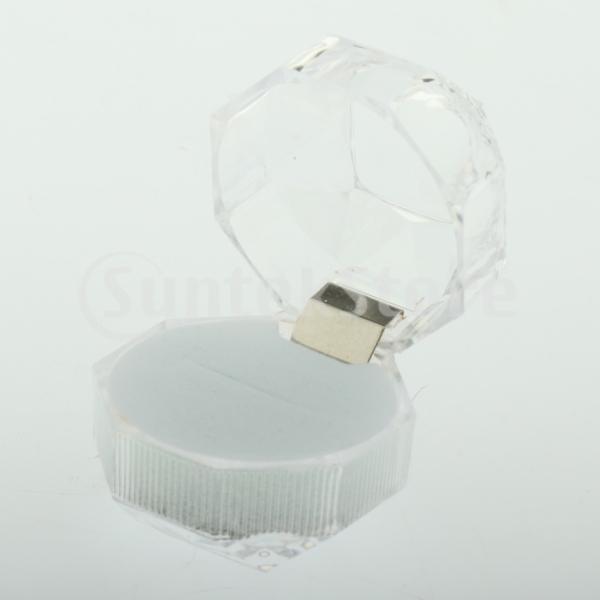 20ピースアクリル透明リングボックス小さなプラスチック製ジュエリーディスプレイケースホワイト