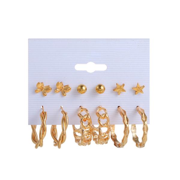 激安価格の 幾何学的なスタッドピアスセット女性スクエアラウンドパーティーギフトティーンガールズe0045 イヤリング Fcc Com Br