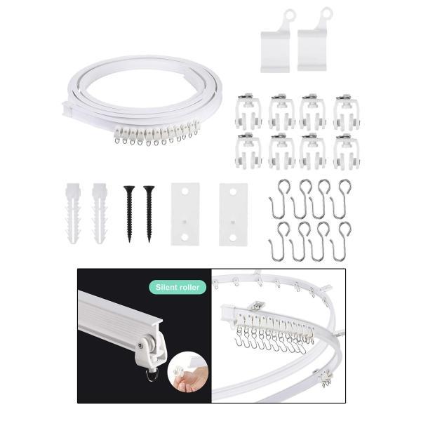 説明:カーテントラックセット: 100cmのカーテンレールトラック.ローラー8個.フック8個.エンドキャップ2個.ネジ2個.乾式壁アンカー2個.取り付けブラケット2個が含まれています.素材:高品質のPP鋼材で作られており.強力な構造と強力な...
