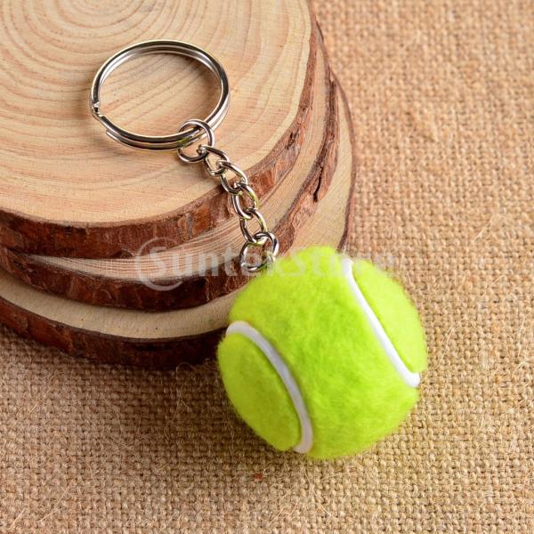 Dovewill 全6色選ぶ テニスボール ペンダント キーホルダー キーリング ハンドバッグ 財布 飾り - 緑
