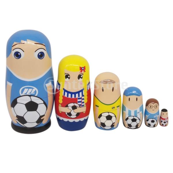T TOOYFUL 6個入 手塗り マトリョーシカ ロシア伝統人形 木製人形 かわいい インテリア装飾 雑貨 贈り物