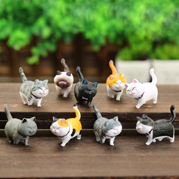 陶器製 猫とねずみの置物９個＋おまけ１個 ベルメゾン stk-shop_57051631