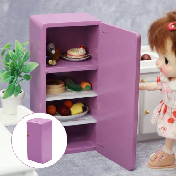 ミニドールハウス家具冷蔵庫ミニチュア1/12ドールハウス木製冷蔵庫キッチン家具人形用リビングルームの装飾 :57052881:STKショップ - 通販  - Yahoo!ショッピング