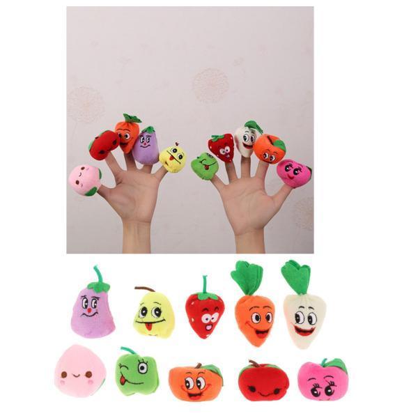 漫画面白い指人形人形赤ちゃん教育ハンド人形おもちゃフルーツセット