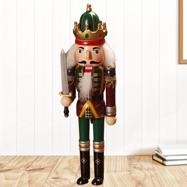 木製くるみ割り人形兵士手工芸品クリスマスオーナメントデスク卓上装飾