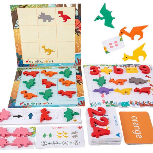 モンテッソーリ恐竜数学ブロック教材パズルゲーム思考啓発就学前の子供のための教育数学のおもちゃ3歳以上の子供