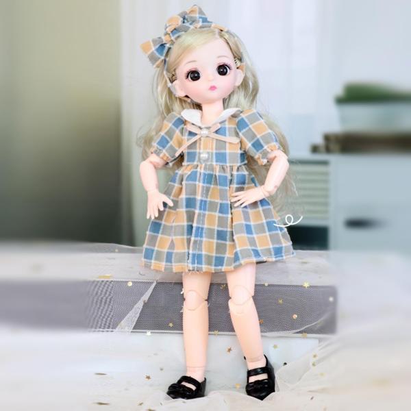愛らしい30cm1 6可能bjd人形女の子人形子供用おもちゃドレスシューズ格子縞のドレス Stkショップ 通販 Yahoo ショッピング