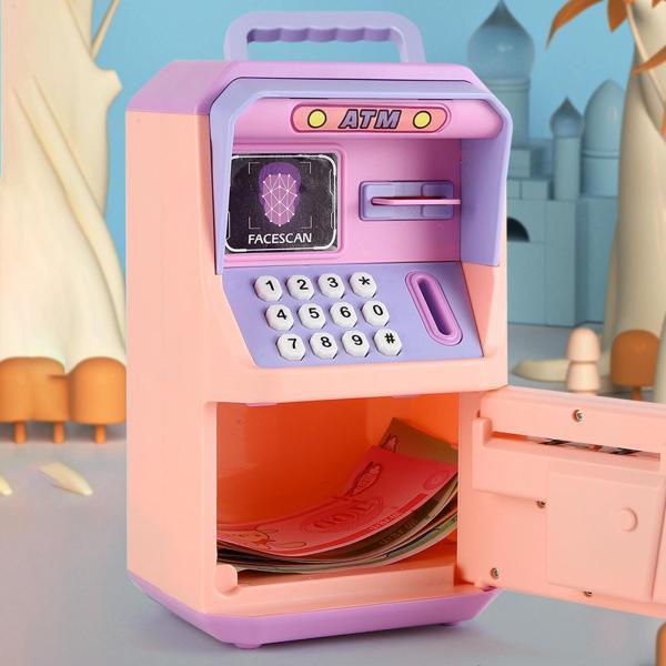 貯金箱おもちゃオートスクロール現金自動預け払い機ミニATMマシンマネーセーバーピンクパープル :57062493:STKショップ - 通販 -  Yahoo!ショッピング