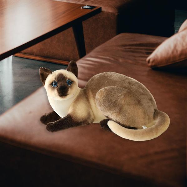 シミュレーションのシャム猫の動物のプラシ天の詰め物は誕生日のギフト
