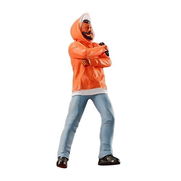 1/64スケールの人物像、手描きの男性フィギュア、ジオラマ用の樹脂製小型人物モデル、マイクロ風景装飾レイアウト