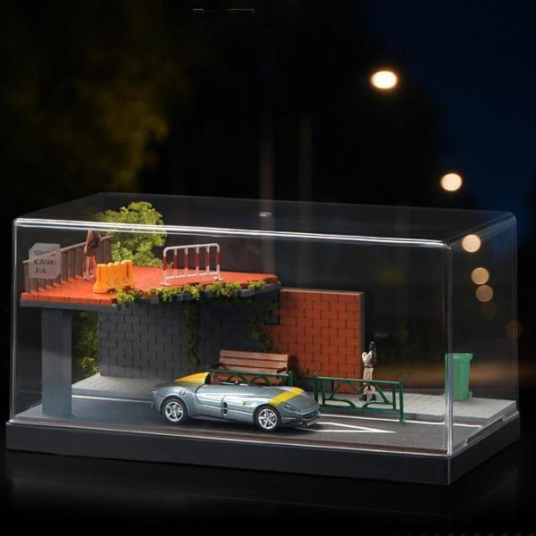 1/64 モデルカーシーンジオラマ DIY 道路背景 ダイキャストカー車両