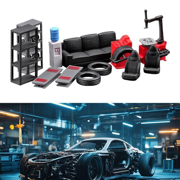 説明:[サイズ情報]梱包箱のサイズは約18cmx7cmx2cm/7.09インチx2.76インチx0.79インチ. [内容](12ピース)ソファx1.ウォーターディスペンサーx1.タイヤチェンジャーx1.ホイールバランシングマシンx1.カーリ...