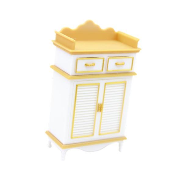 1/12スケール ドールハウス ミニチュアキャビネット ミニ家具 軽量 装飾 ホワイトゴールド