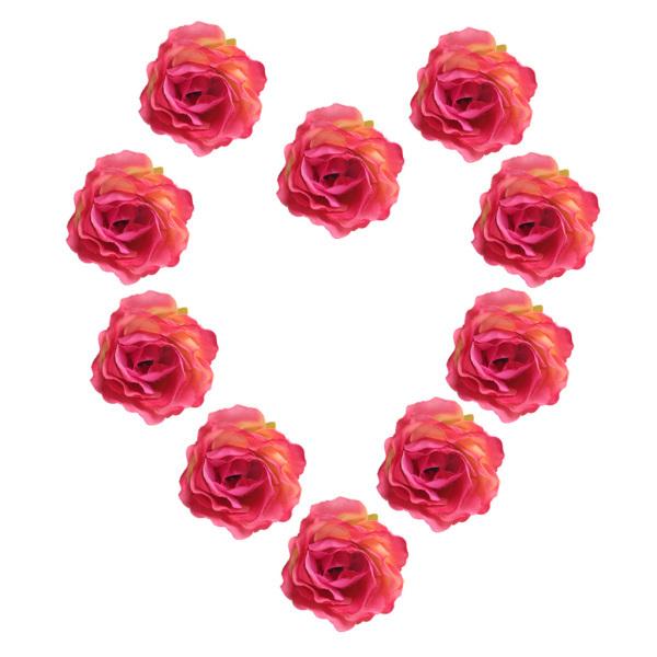 50本の人工シルクは花の頭のDIYの結婚式のパーティーの装飾は赤いバラ