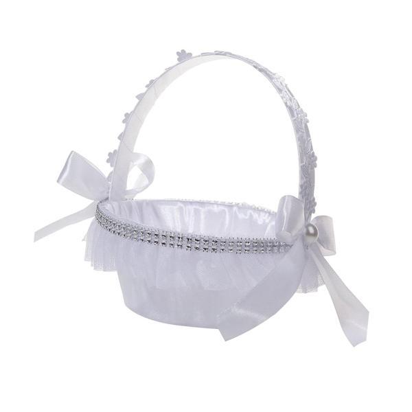 説明:素晴らしい素材:「レースフラワーバスケット」は.プレミアムファブリックとプラスチックでできており.レース.模造真珠.小さなラインストーン.蝶ネクタイ.エレガントでロマンチックな装飾が施されています.ウェディングフラワーガールバスケット...