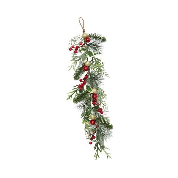 クリスマス ティアドロップ スワッグ 玄関リース ガーランド