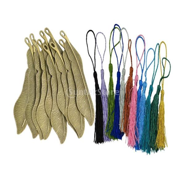 説明:古典的な3Dフェザーのパターンのブックマークとペンダント12個手作りの混合色シルキーなタッセル非常にエレガントでヴィンテージなデザインブックマークには穴があり.個性的な魅力とビーズを揃える準備ができています. ホームジュエリーのための...