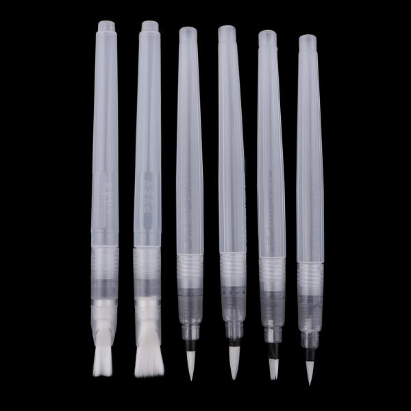 説明:ポータブルで簡単に実行できます. 美術学生.アマチュア.プロのアーティストのための6点先端のブラシペンのセット. 子供たちの書道練習に最適です. 簡単にバレルを絞る:バレルの圧搾だけでインクや水の流れをコントロールします.水とブレンド...