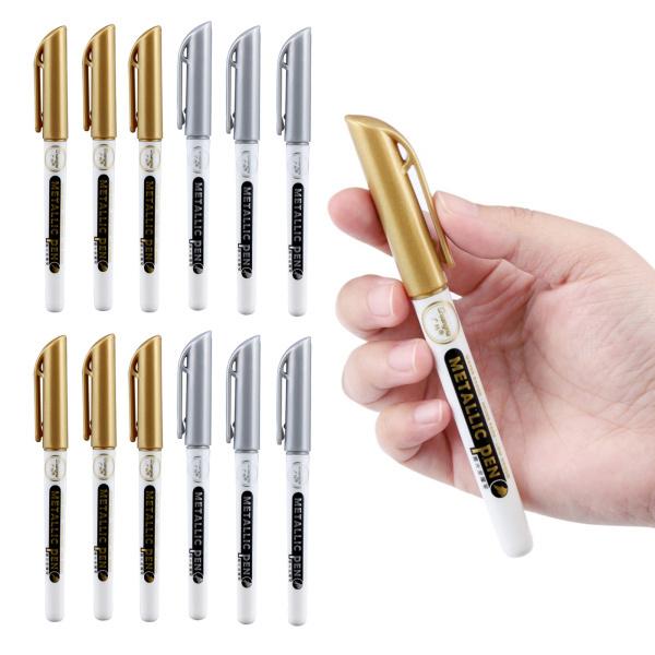 12xゴールドシルバーメタリックマーカー油性ペン紙布用ペイントペン Stkショップ 通販 Yahoo ショッピング