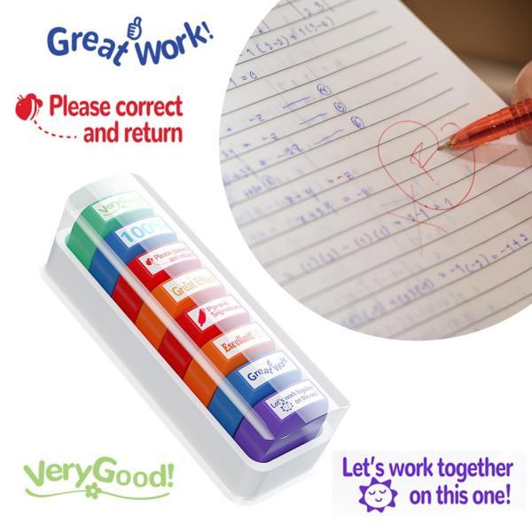 説明:[豊富なパターン]: このセットには.それぞれに異なる色とテキスト画像の教師スタンプが多数含まれています.刺激的で指導的なメッセージは.生徒の自信と学力の成長を促すように設計されています.保護者のサイン用のスタンプも付いています.[素...