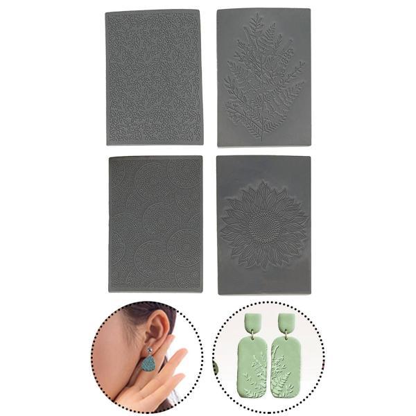 説明:[多用途のクラフトツール]: この4つの単層エンボスプレートセットは.ポリマー粘土プロジェクトに複雑なテクスチャを追加するのに最適です.ユニークなポリマー粘土のイヤリングやその他の装飾品を作成するのに最適です. [高品質素材]: プラ...