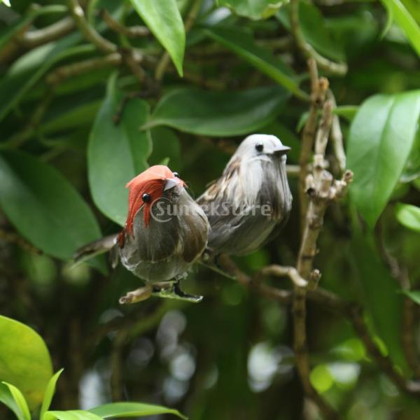 クリップ付き 鳥の置物 人工羽根 カササギ 生き生き 庭の装飾 ガーデン 飾り物 インテリア 贈り物