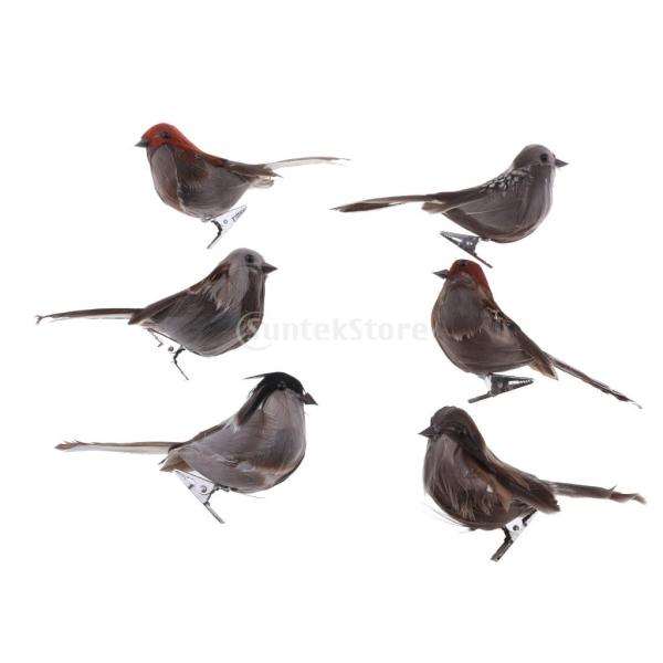 クリップ付き 鳥の置物 人工羽根 カササギ 生き生き 庭の装飾 ガーデン 飾り物 インテリア 贈り物