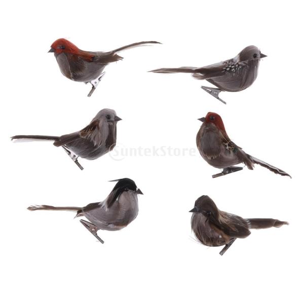 クリップ付き 鳥の置物 人工羽根 カササギ 生き生き 庭の装飾 ガーデン 飾り物 インテリア 贈り物