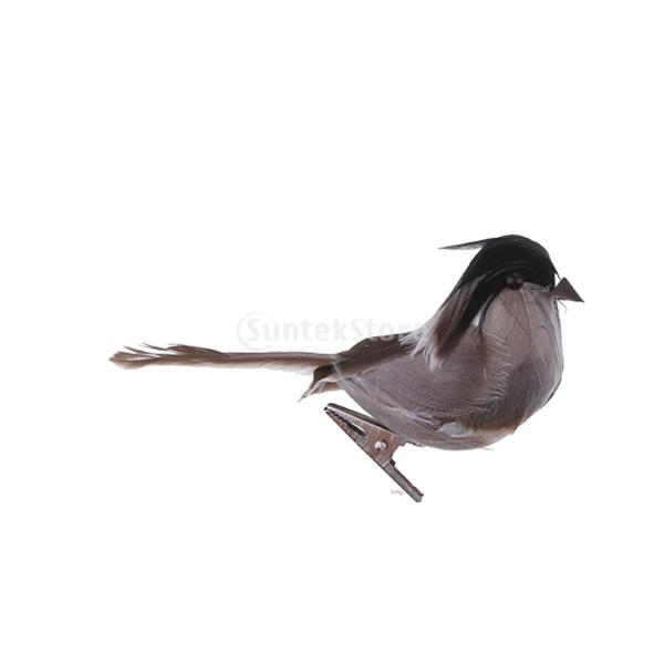 クリップ付き 鳥の置物 人工羽根 カササギ 生き生き 庭の装飾 ガーデン 飾り物 インテリア 贈り物