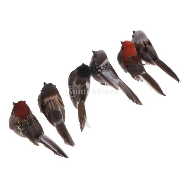 クリップ付き 鳥の置物 人工羽根 カササギ 生き生き 庭の装飾 ガーデン 飾り物 インテリア 贈り物