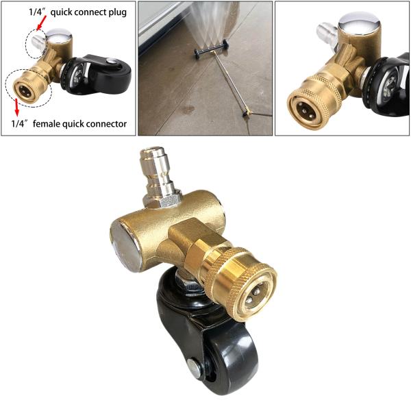 説明:高品質の銅ステンレス鋼プラスチック材料でできており.耐久性があります.標準の1/4 "クイックコネクタ付き.ほとんどのパワーウォッシャーアンダーキャリッジクリーナーに適合します.最大圧力:4000PSI.回転ホイールの動作温度は華氏1...