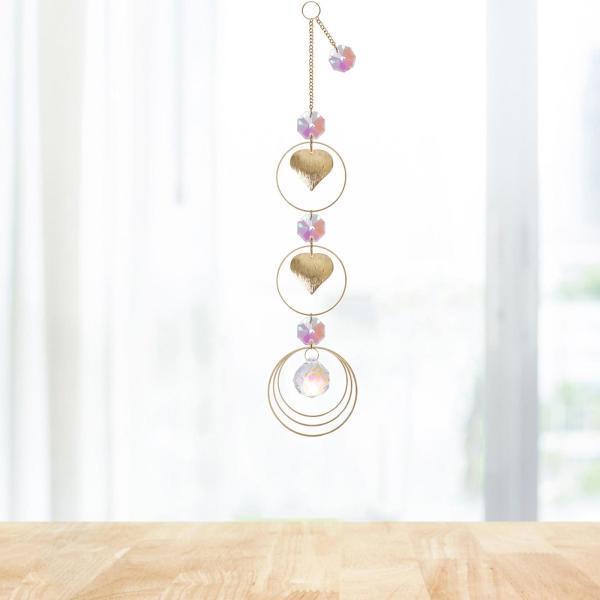 説明:高品質の金属+結晶材料でできており.よくできていて.非常に質感があります.透き通ったジュエリーが太陽の下で輝き.太陽がさまざまな角度から輝くと.美しい反射効果を生み出します.居間.寝室.壁.ベビールーム.車.窓.庭.バルコニーなど.さ...