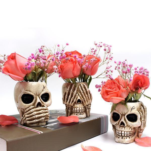 オフィスパーティーのための頭蓋骨の形をした頭のデザイン植木鉢人間の頭蓋骨プランターコンテナ Stkショップ 通販 Yahoo ショッピング