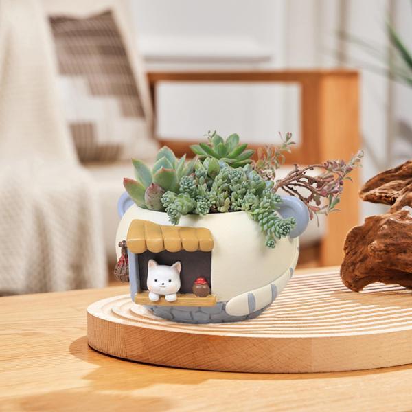 かわいい植木鉢 ユニークなギフト プランターポット 室内植物用 ホーム