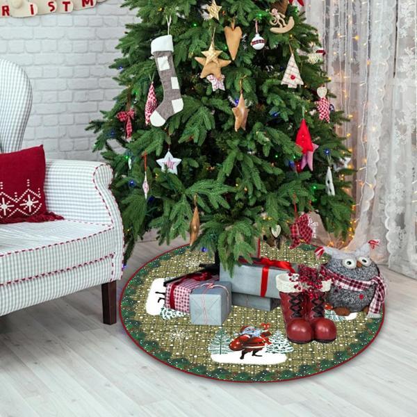 クリスマスツリースカート 90 cm 装飾ツリーベースマット 家庭用