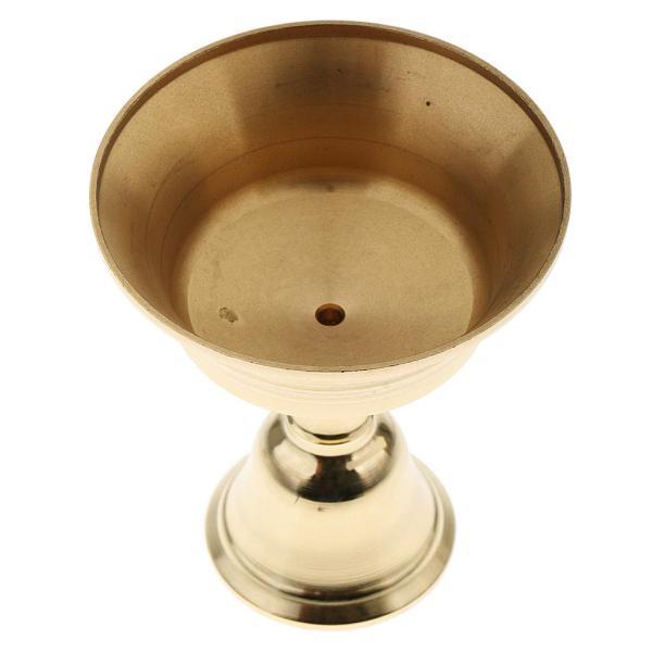 説明:銅キャンドルホルダーギーランプホルダーチベットバターブラスオイルランプ仏教用品金属工芸家の装飾仏教の使用.良質のために完全素材:真ちゅうカラー:ゴールドサイズチャート:キャリバー8.5cm:高さ:9.5cm底面直径:5cm パッケージ...