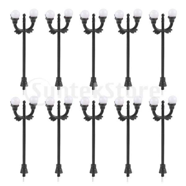 説明: 10個モデルストリートガーデンライト主にあなたのジオラマ建築の美化のレイアウト、および建築モデルの卒業デザインの装飾を飾るために使用されます材質：プラスチック提案スケール：1/175 1/150 仕様:電圧：6ボルト電流：15〜20...