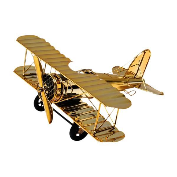 金属製飛行機模型装飾航空機グライダー複葉機玄関ホームデスクトップ用