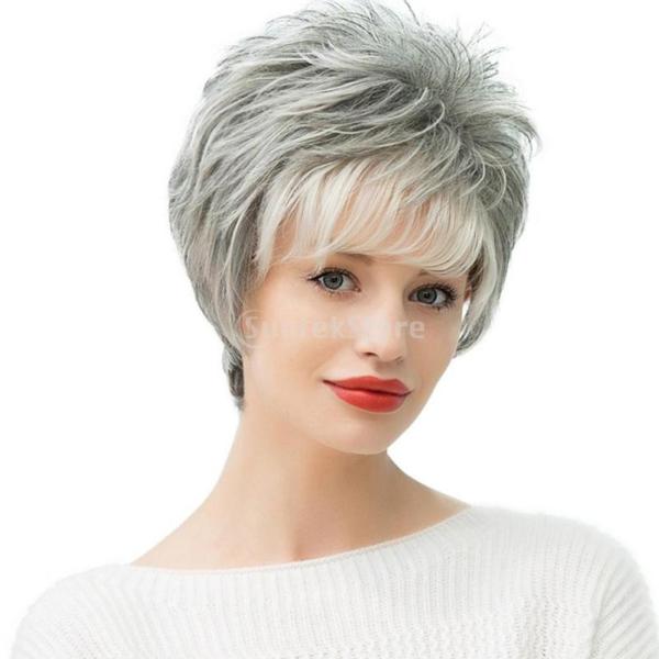 かつら 調整可能 快適 ウィッグ ファッション 人毛 短髪 ふわふわ 日常生活 コスプレ グレー 高品質 Primareodonto Com Br