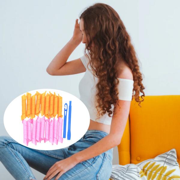 18個のヘアカーラーヒートレススパイラルDIYスタイリングキット