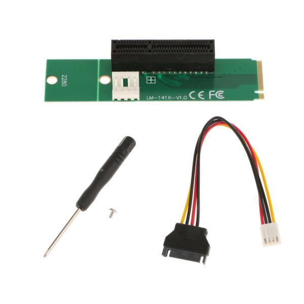 Perfk NGFF M2 M.2 → PCI-E PCI エクスプレス 4x 1x スロットカードアダプタ SATAケーブル付き アクセサリー 交換部品